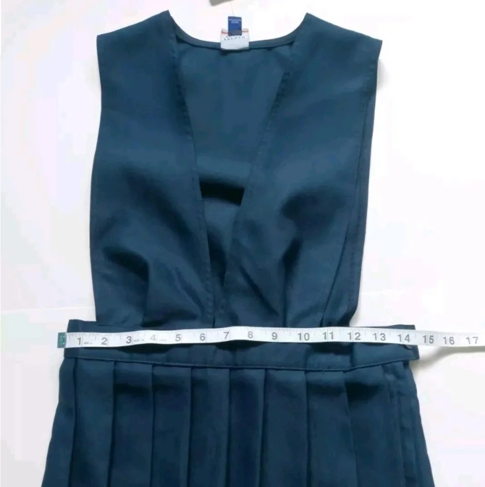 French Toast Little Girls V-Neck Pleated Jumper Navy Size 16‎
